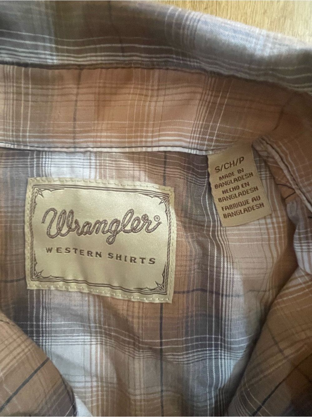 Wrangler Plaid Western Shirt - Brown & Tan Accent